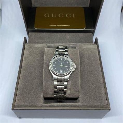 Vintage GUCCI 9040L Ladies Watch Boxed Black Dial 